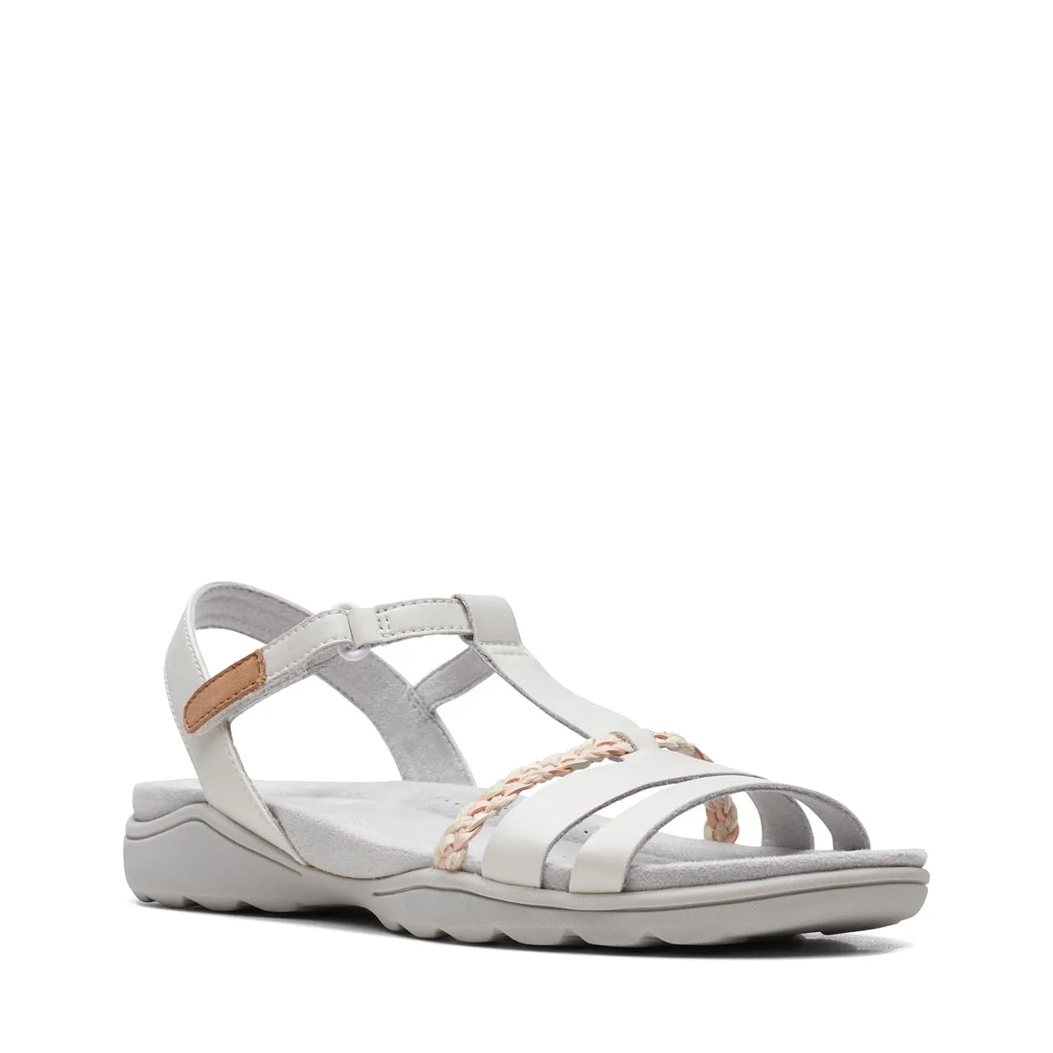 Clarks Amanda Tealite - Sandals - White Leather - 261711265 - E Width (Wide Fit)