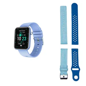 Color: BLUE - Advanced Smartwatch With Three Bands And Wellness   Activity Track