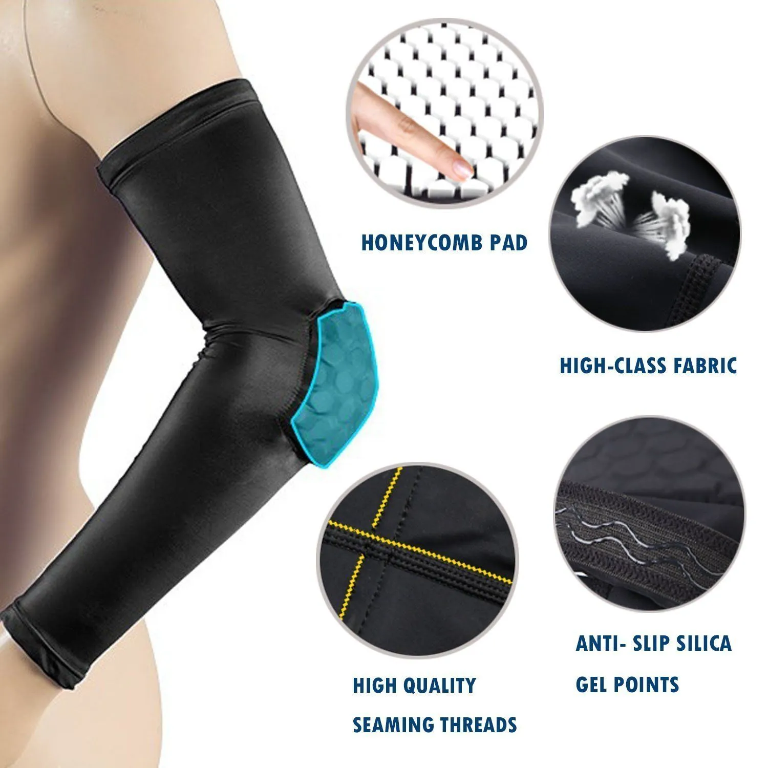 Compression Arm Sleeve - Elbow Support w/ HoneyComb Pad
