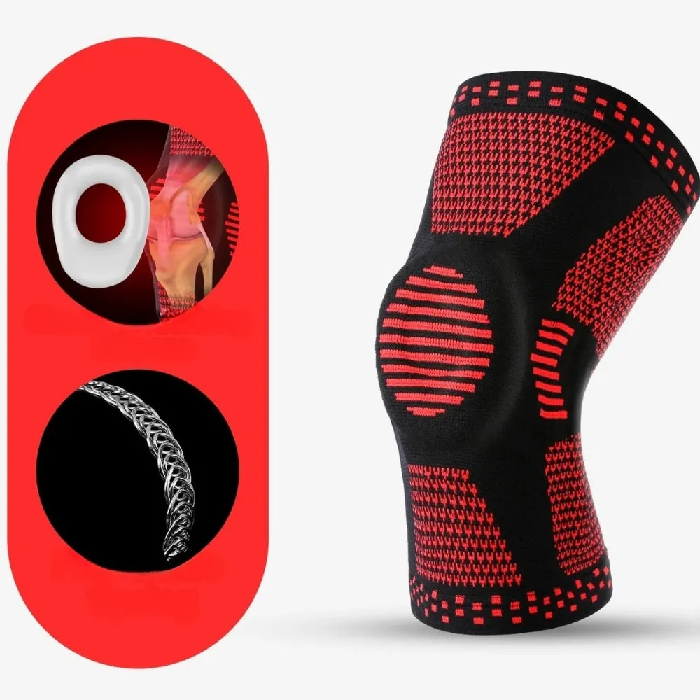 Compression Knee Sleeves with Support – Adjustable Knee Brace for Skiing, Sports & Daily Comfort