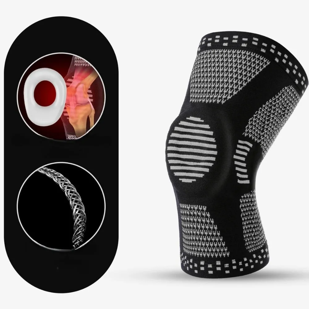 Compression Knee Sleeves with Support – Adjustable Knee Brace for Skiing, Sports & Daily Comfort