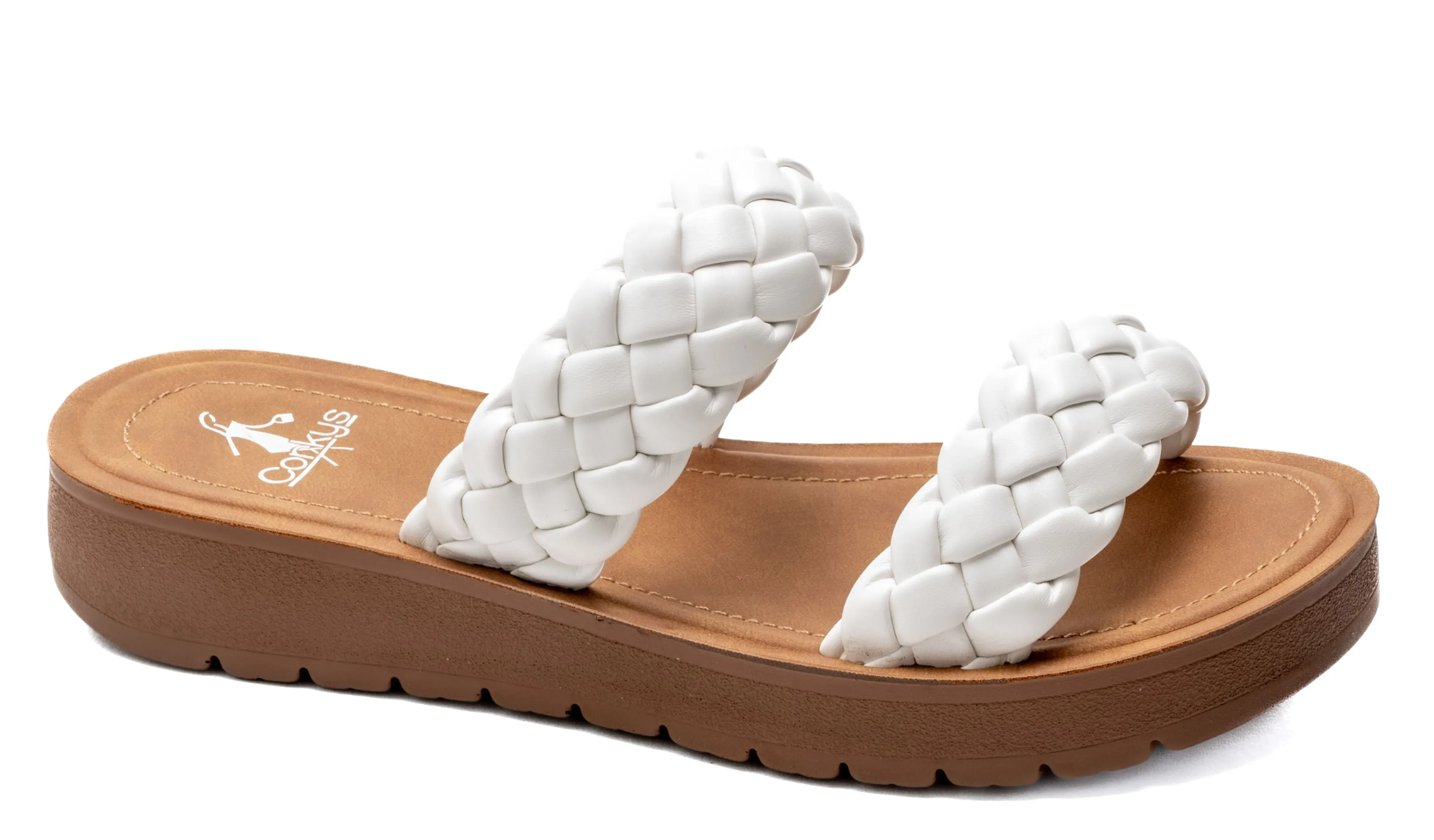 Corky's Wind it Up White Sandals