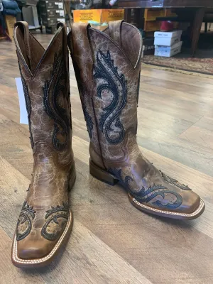 Corral Western Boots Overlay Embroidery Brown