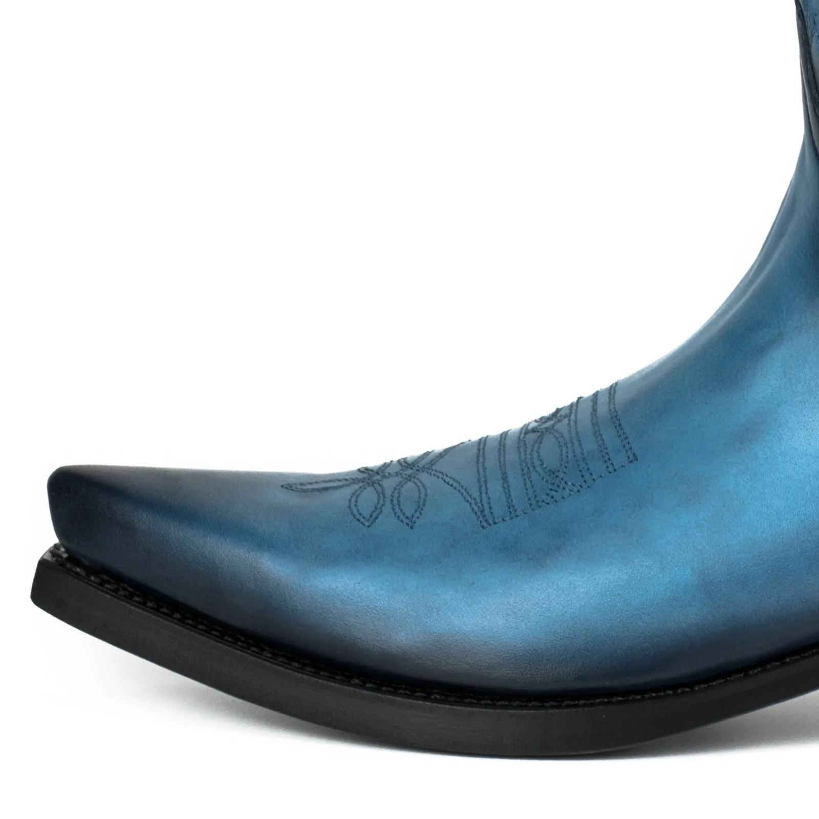 Cowboy Boots for Women and Men Handcrafted Blue Leather 1920s Texans