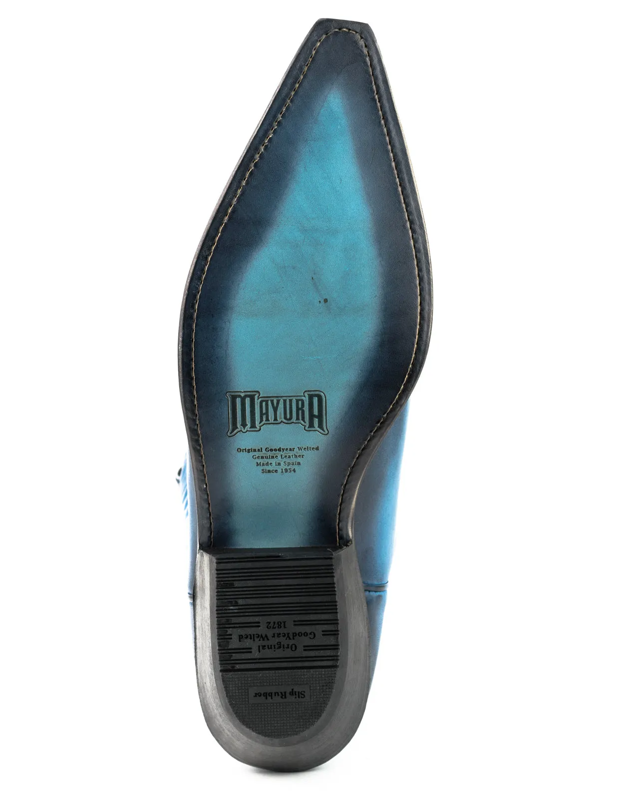 Cowboy Boots for Women and Men Handcrafted Blue Leather 1920s Texans