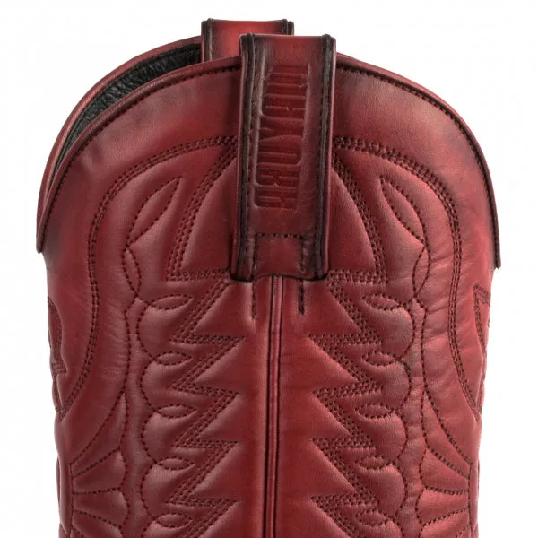 Cowboy Boots Women and Men Handcrafted Red Leather 1920- 15-18C Texanas