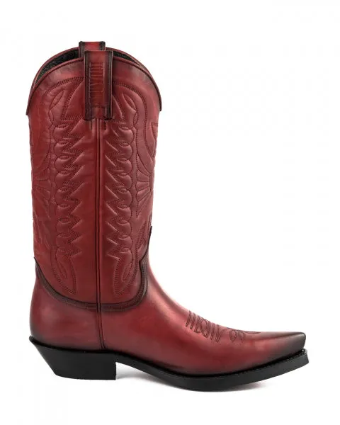 Cowboy Boots Women and Men Handcrafted Red Leather 1920- 15-18C Texanas