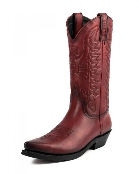 Cowboy Boots Women and Men Handcrafted Red Leather 1920- 15-18C Texanas