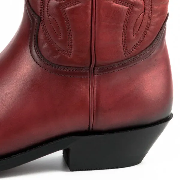 Cowboy Boots Women and Men Handcrafted Red Leather 1920- 15-18C Texanas
