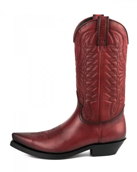 Cowboy Boots Women and Men Handcrafted Red Leather 1920- 15-18C Texanas