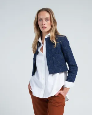 cropped jacket - indigo