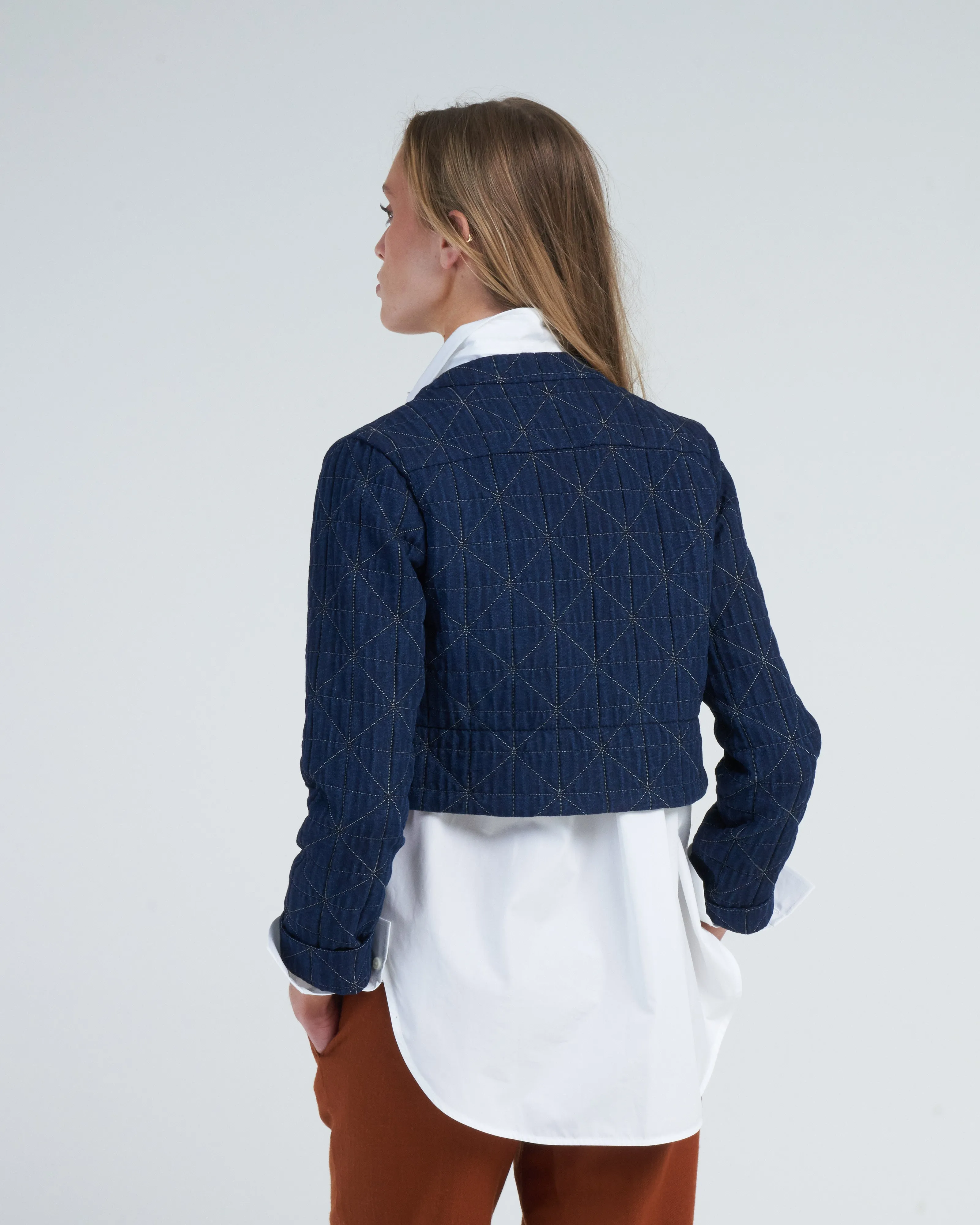 cropped jacket - indigo