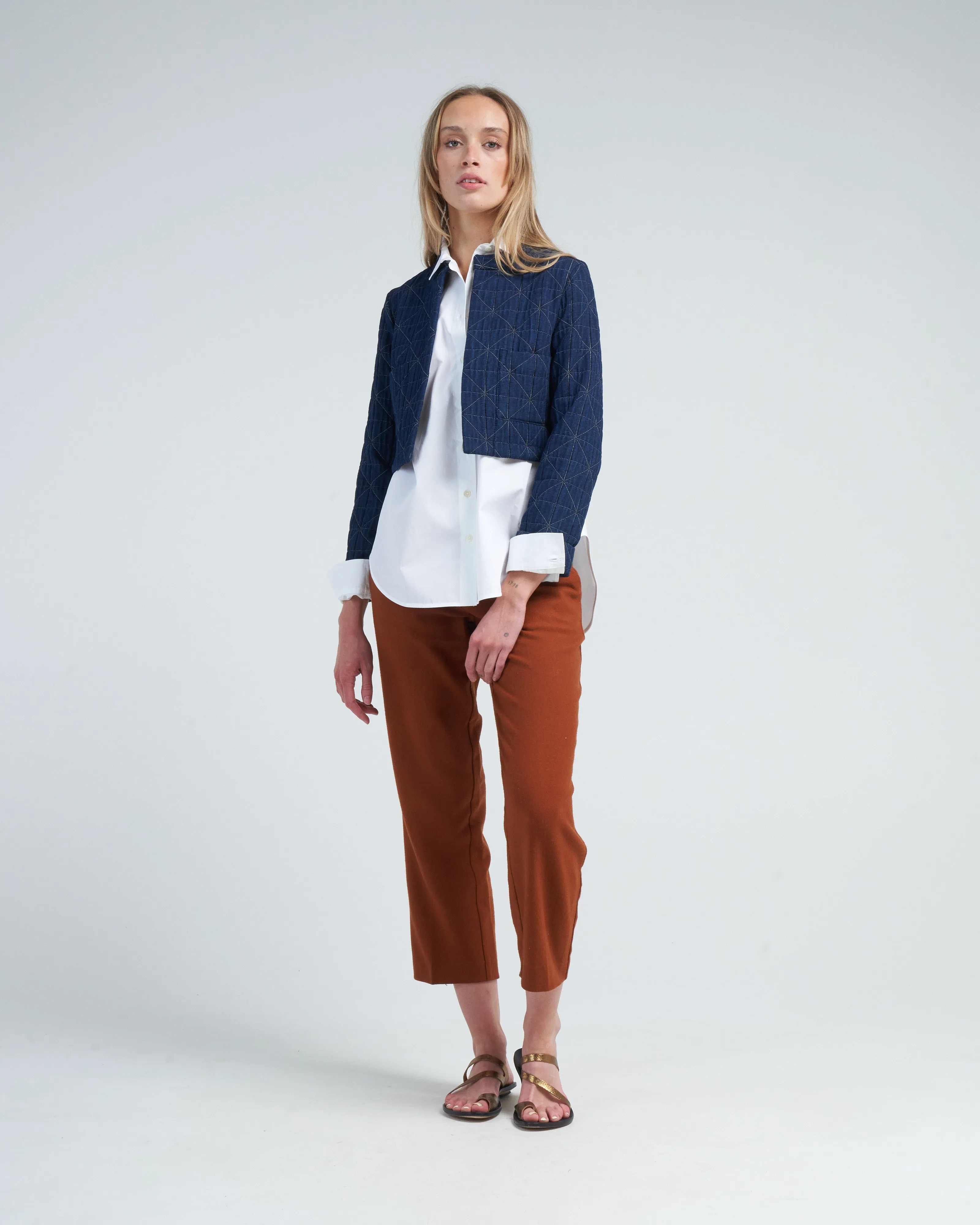 cropped jacket - indigo