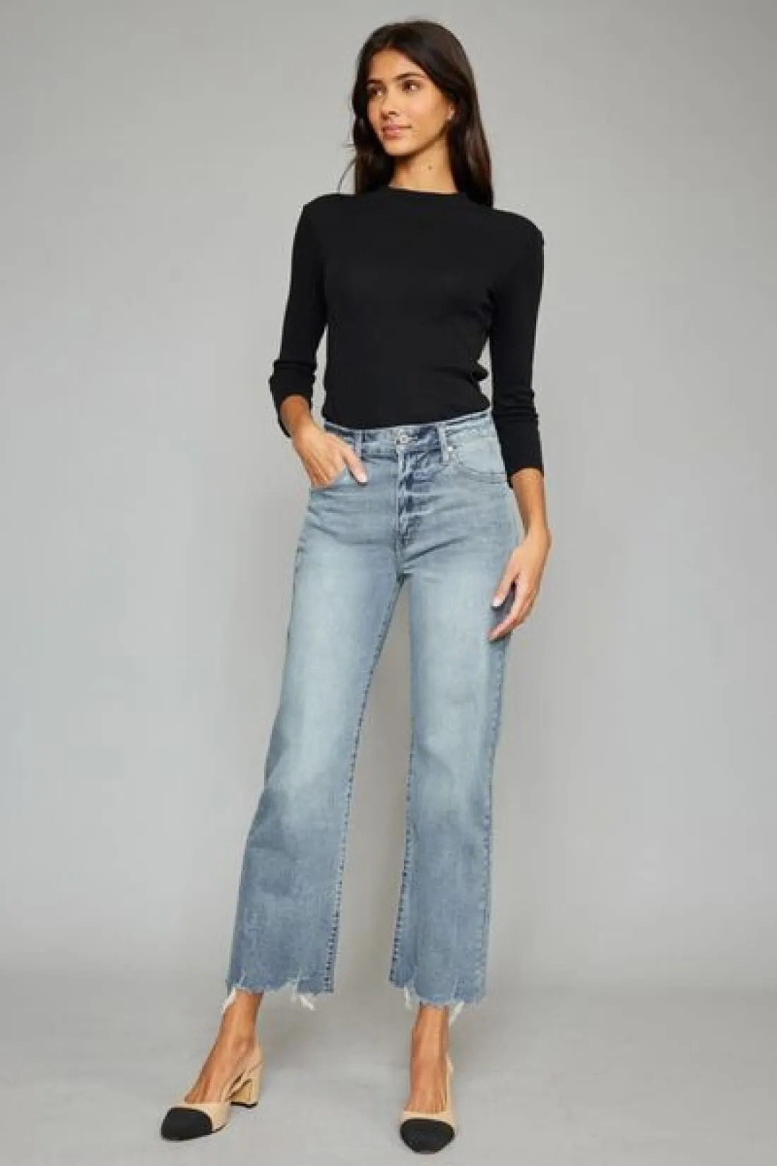 Cropped Wide Leg Jeans