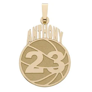 Custom Basketball Pendant w/ Name & Number Jewelry