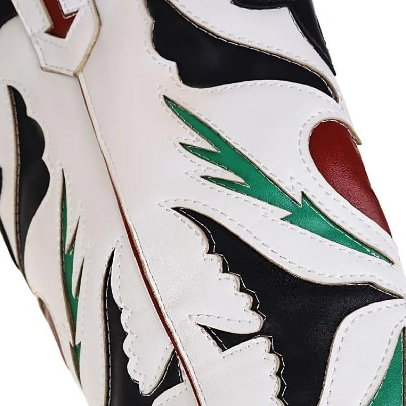 Customized Black And White Contrast Leather Western Boots