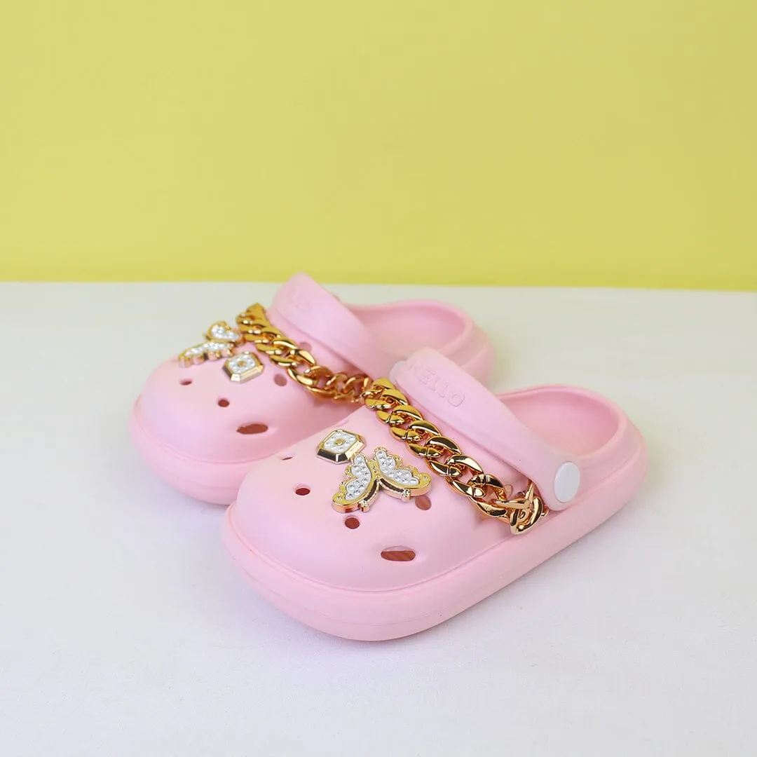 Dashing Pink Luxury Kids Clogs