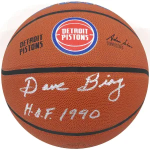 Dave Bing Signed Wilson Detroit Pistons NBA Basketball w/HOF 1990 (SCHWARTZ COA)
