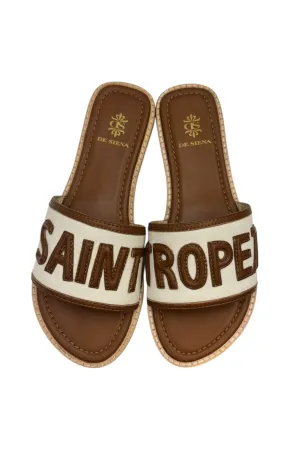 DE SIENNA Saint Tropez Off-white Slip On Sandals
