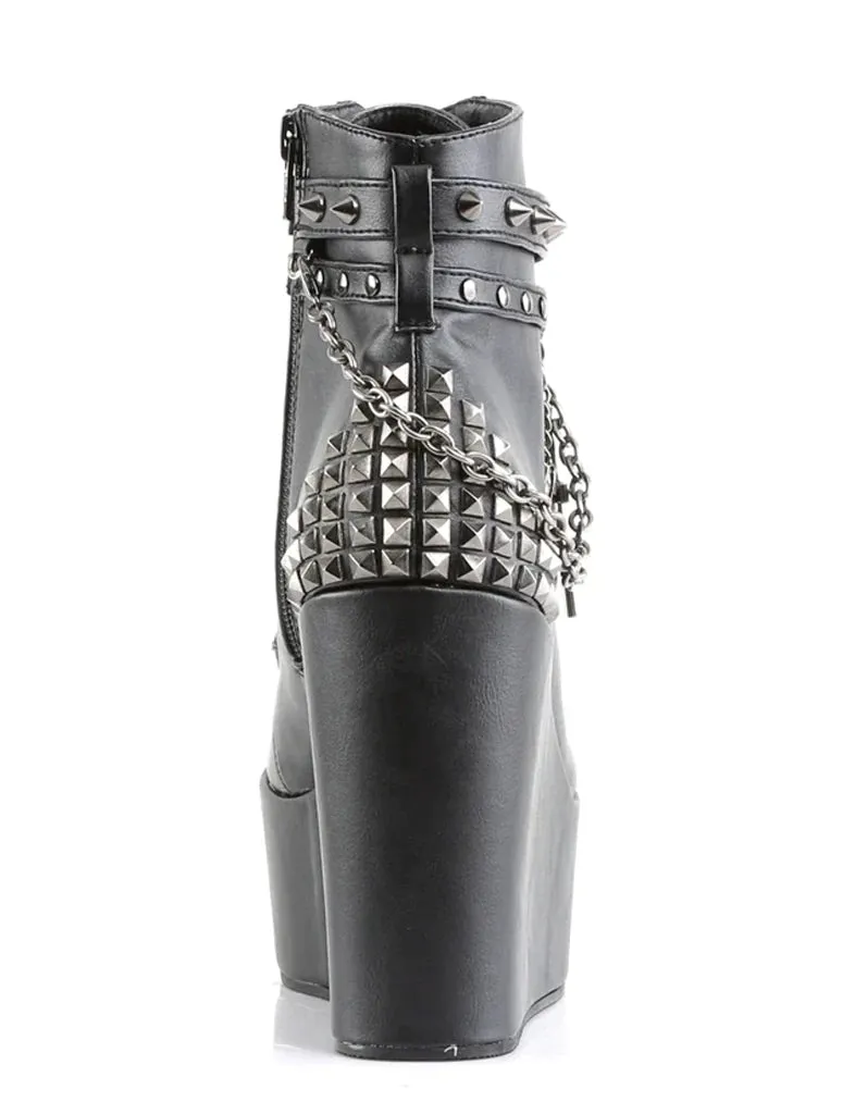 DEMONIA POISON-101 - BLACK VEGAN LEATHER - WOMENS US SIZE 7
