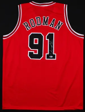 Dennis Rodman Signed Chicago Bulls Jersey (Beckett COA) (Size: XL)
