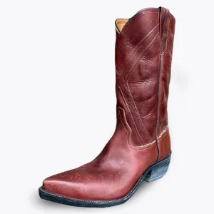 Distressed Burgundy Waxed A Toe