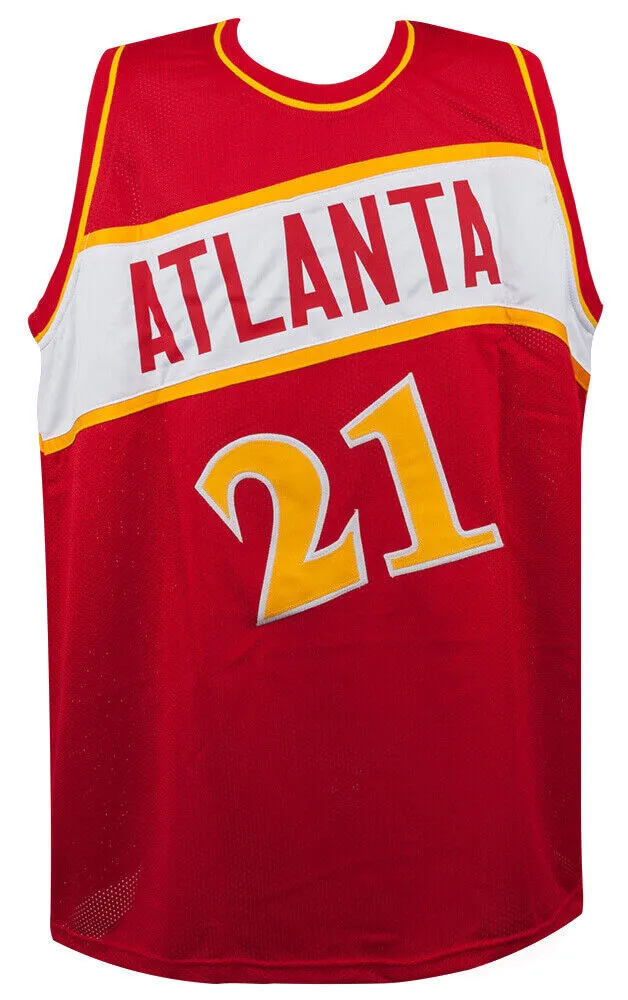Dominique Wilkins Signed Red T/B Custom Basketball Jersey - SCHWARTZ COA