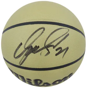 Dominique Wilkins Signed Wilson Gold NBA Basketball - (SCHWARTZ SPORTS COA)