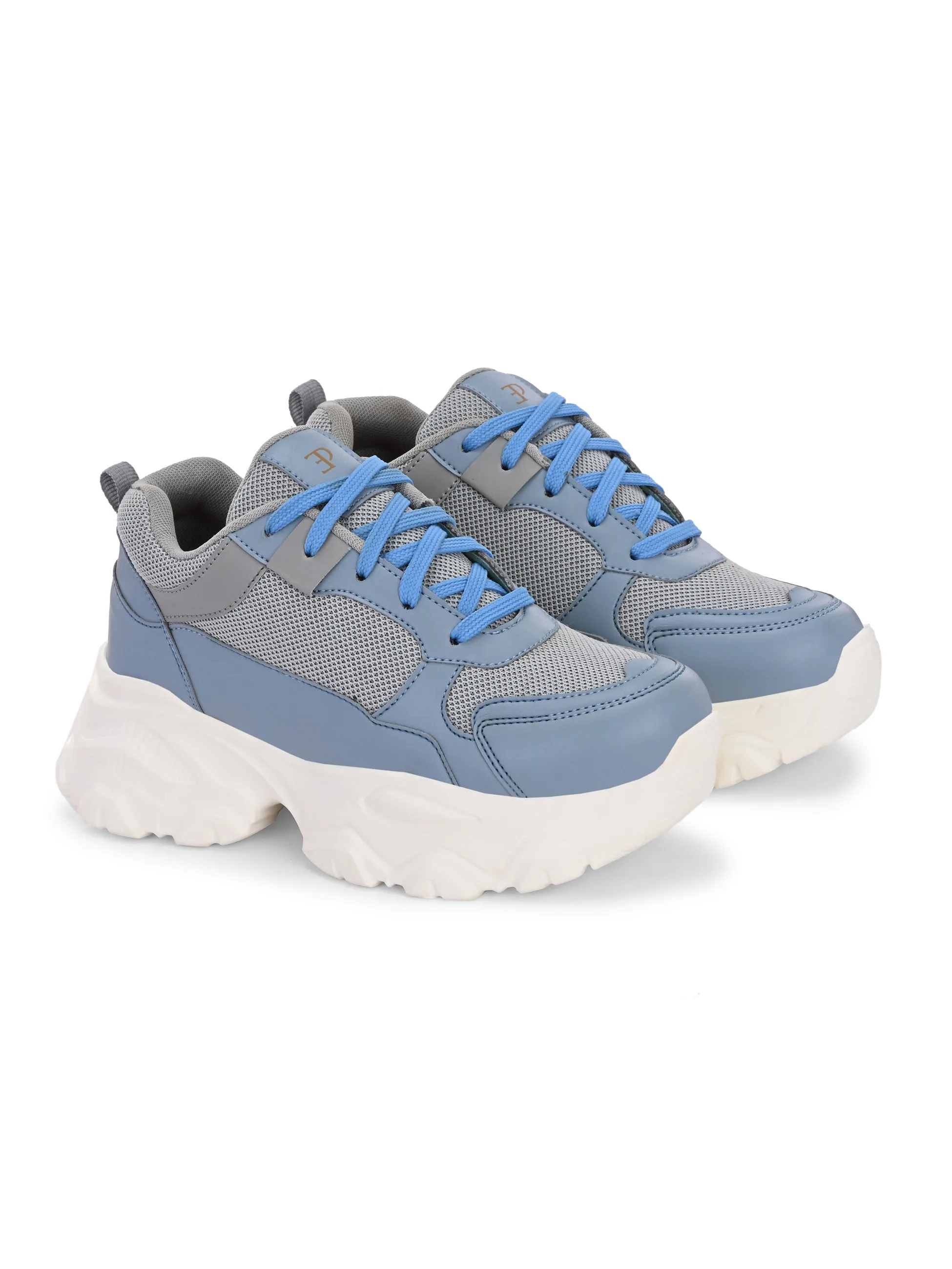 EL PASO Women Faux Leather Casual Lace Up Sneakers