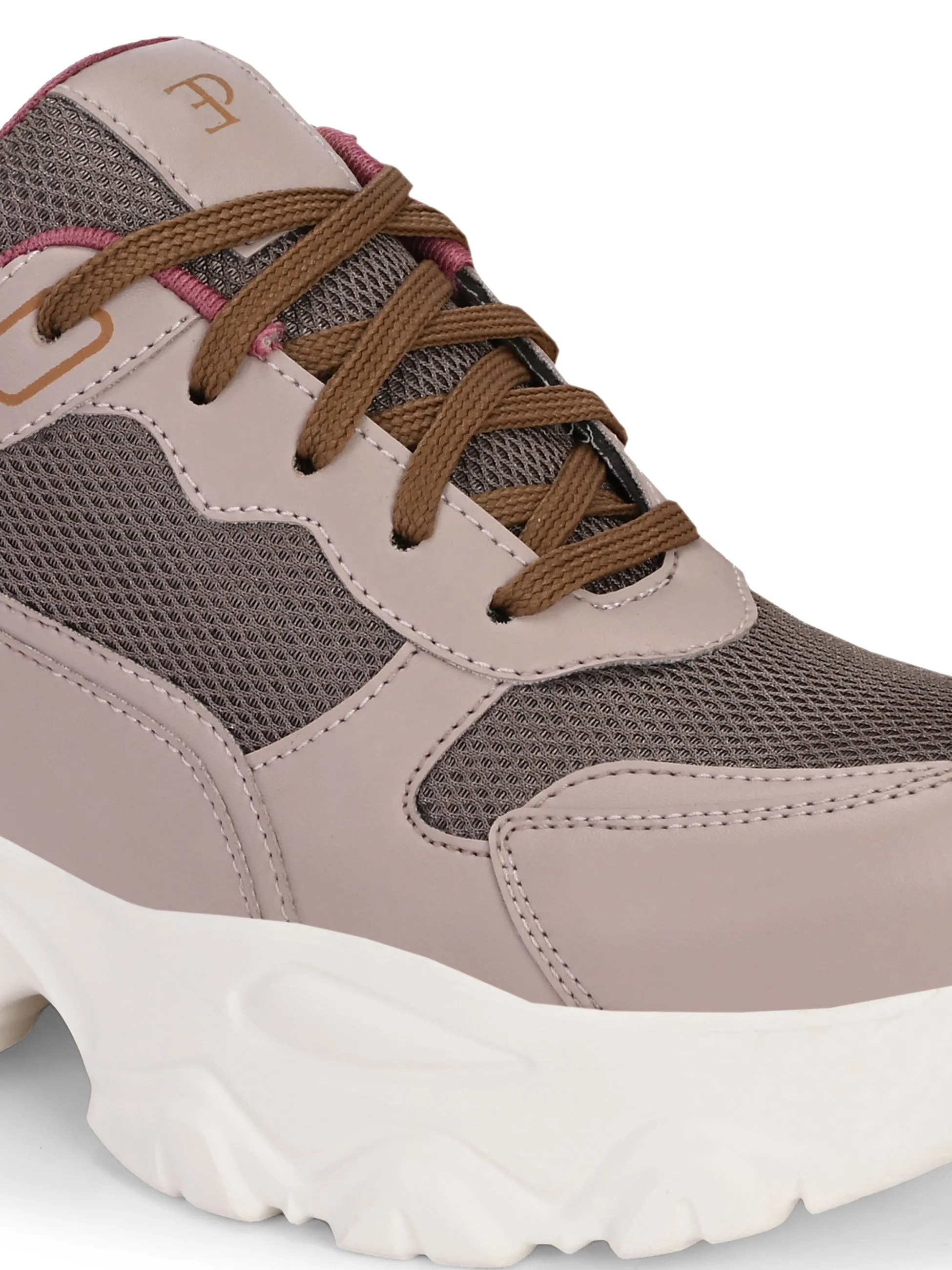 EL PASO Women Faux Leather Casual Lace Up Sneakers