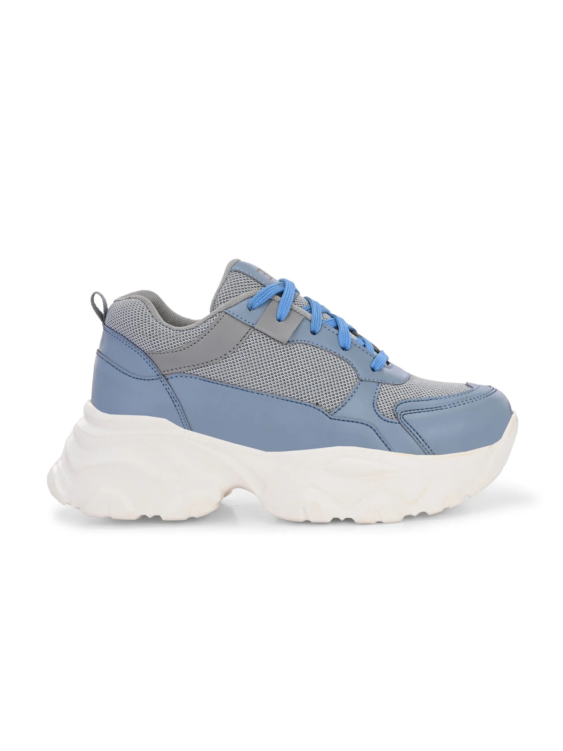 EL PASO Women Faux Leather Casual Lace Up Sneakers