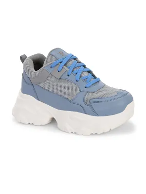 EL PASO Women Faux Leather Casual Lace Up Sneakers