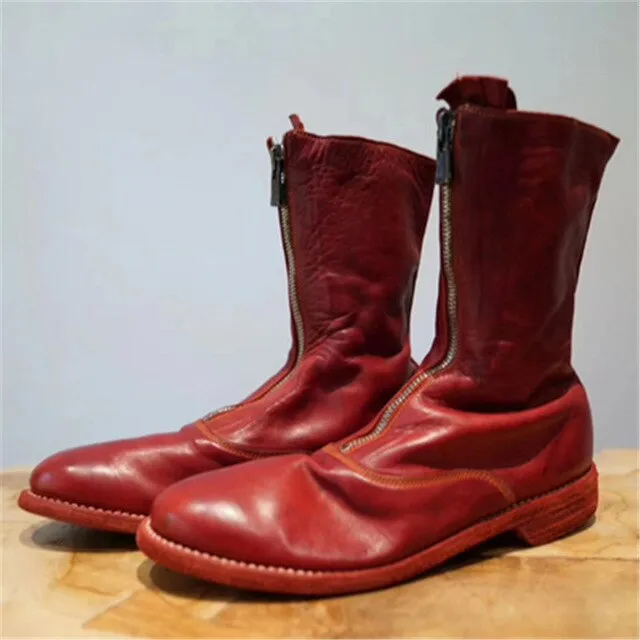 Fashion Zipped Boots Fall  Fluorescent Green Soft Leather Round Toe Flat Heel Riding Motorcycle Boots кроссовки женские