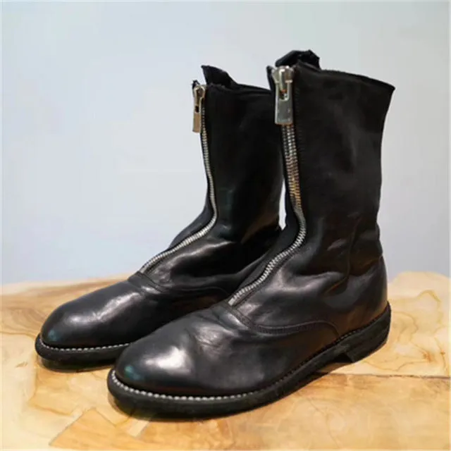 Fashion Zipped Boots Fall  Fluorescent Green Soft Leather Round Toe Flat Heel Riding Motorcycle Boots кроссовки женские