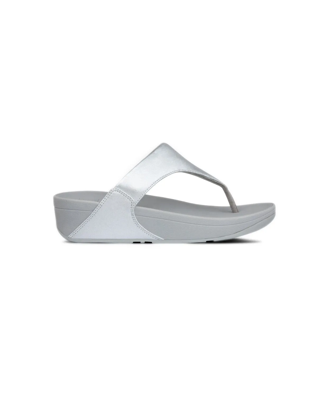 FitFlop Lulu Leather Toe Post Sandals Silver