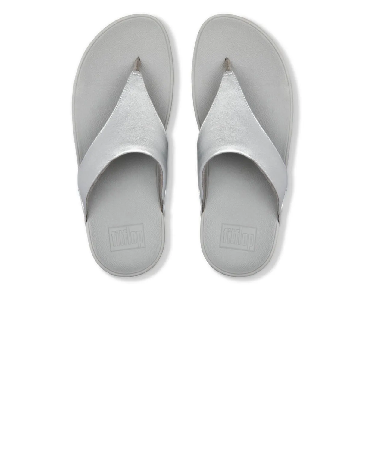 FitFlop Lulu Leather Toe Post Sandals Silver