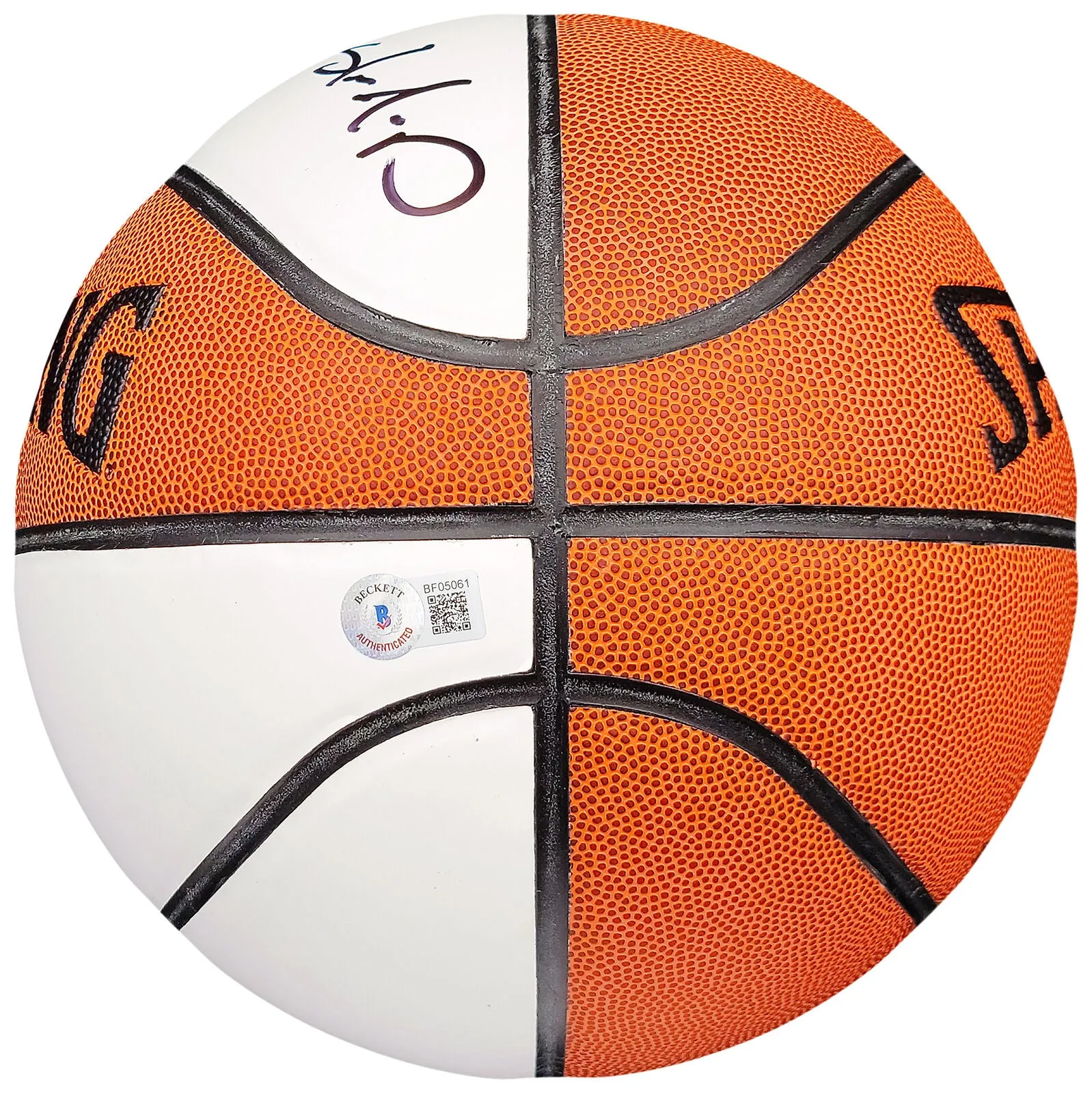 GARY PAYTON & SHAWN KEMP AUTOGRAPHED SPALDING BASKETBALL SONICS BECKETT 203415