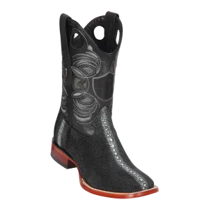 Genuine Full RowStone Stingray Wide Square Toe Boot in Black