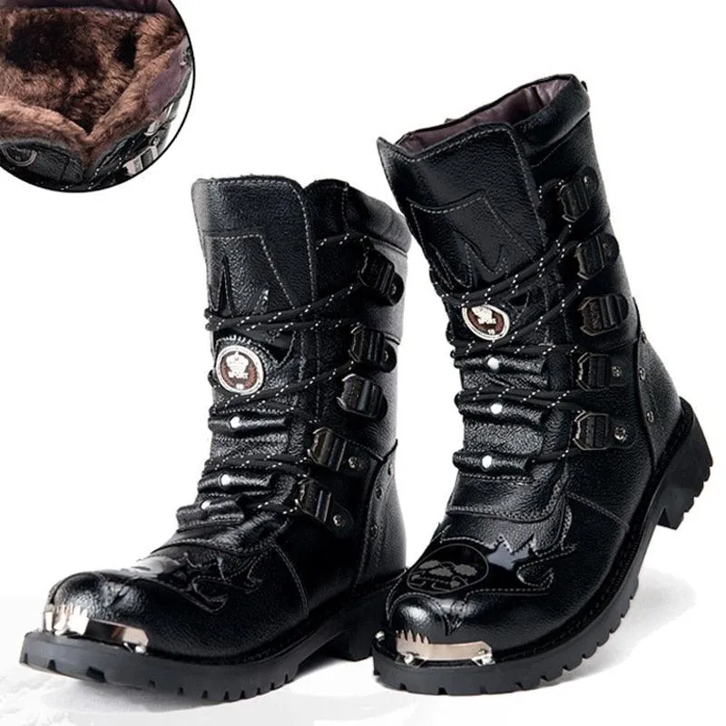 Genuine Leather Metal Gothic Punk Boots