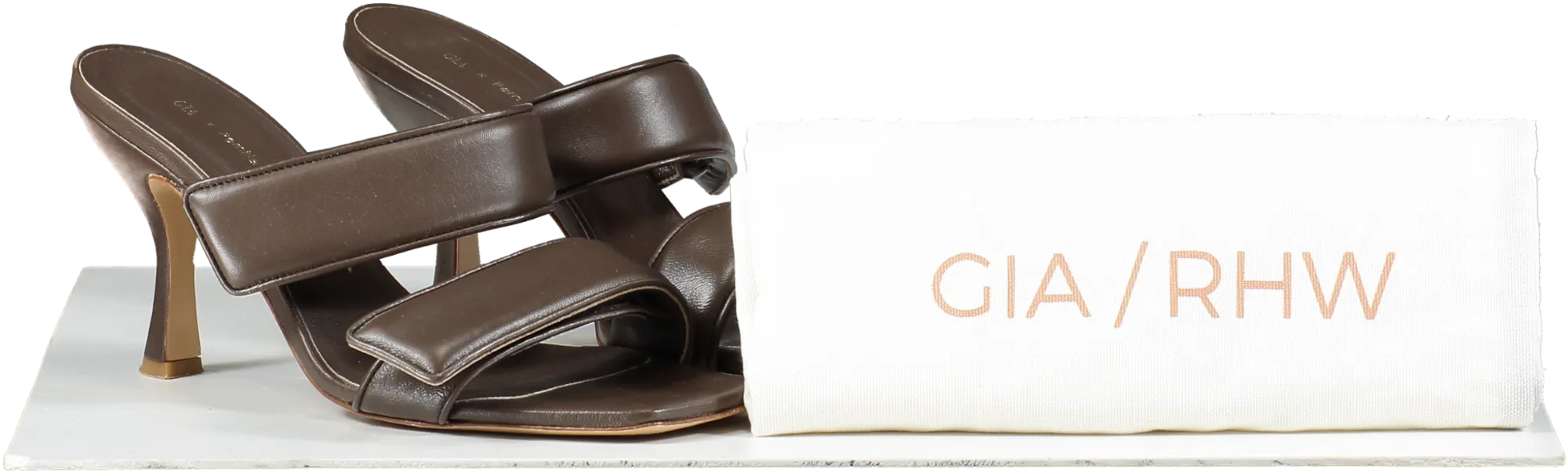 GIA BORGHINI X Pernille Teisbaek Perni 03 Leather Sandals In Brown UK 6 EU 39 👠