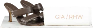 GIA BORGHINI X Pernille Teisbaek Perni 03 Leather Sandals In Brown UK 6 EU 39 👠