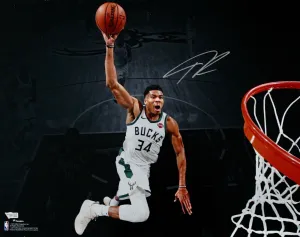 Giannis Antetokounmpo Milwaukee Bucks Signed 16x20 Spotlight Photo Fanatics