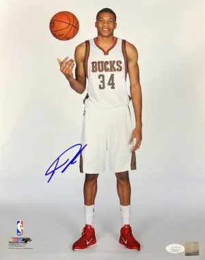 Giannis Antetokounmpo Signed 11x14 Milwaukee Bucks White Photo JSA