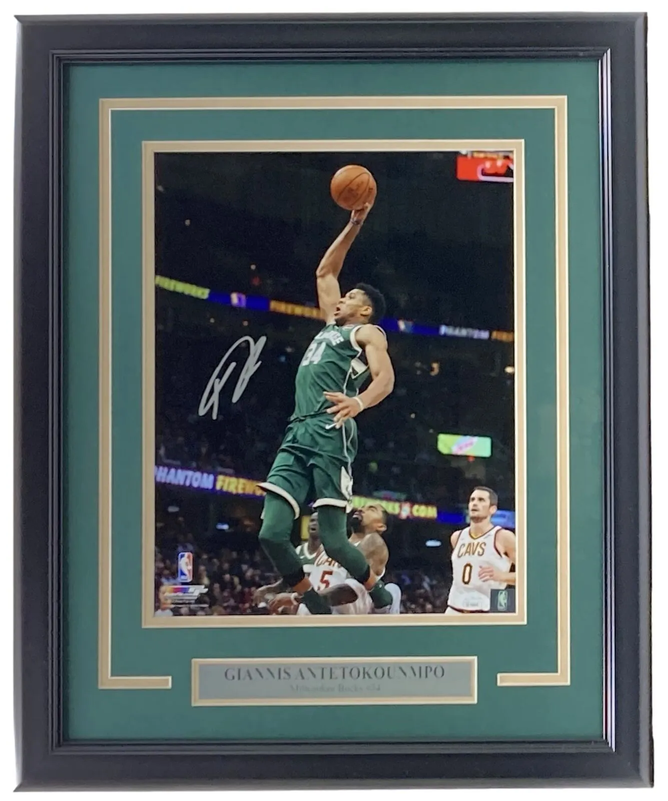 Giannis Antetokounmpo Signed Framed 11x14 Milwaukee Bucks Dunk Photo JSA