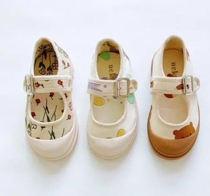 Girls & Boys Canvas Buckle Pumps