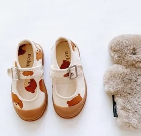 Girls & Boys Canvas Buckle Pumps
