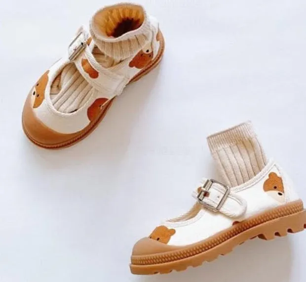 Girls & Boys Canvas Buckle Pumps