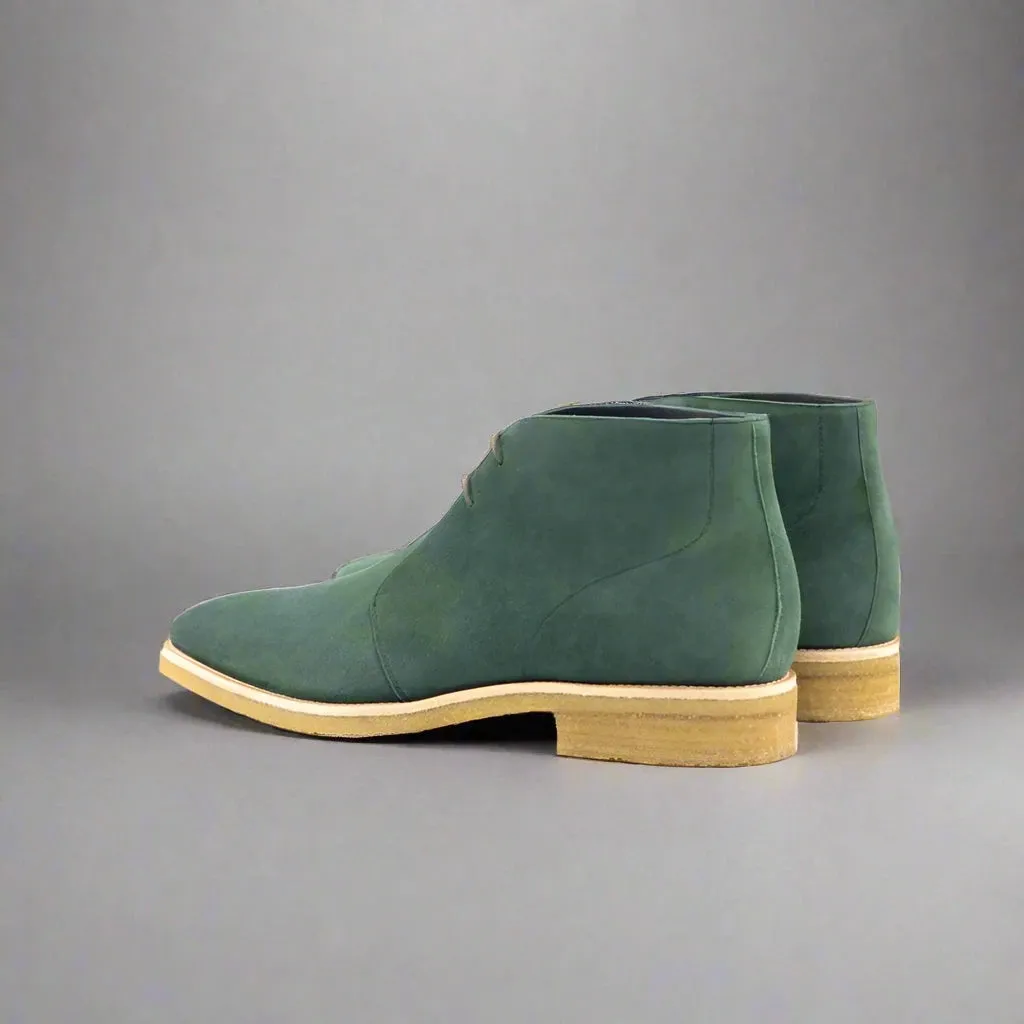 Green Suede Leather Gabrovo Chukka Lace Up Boots - Chukka Boots