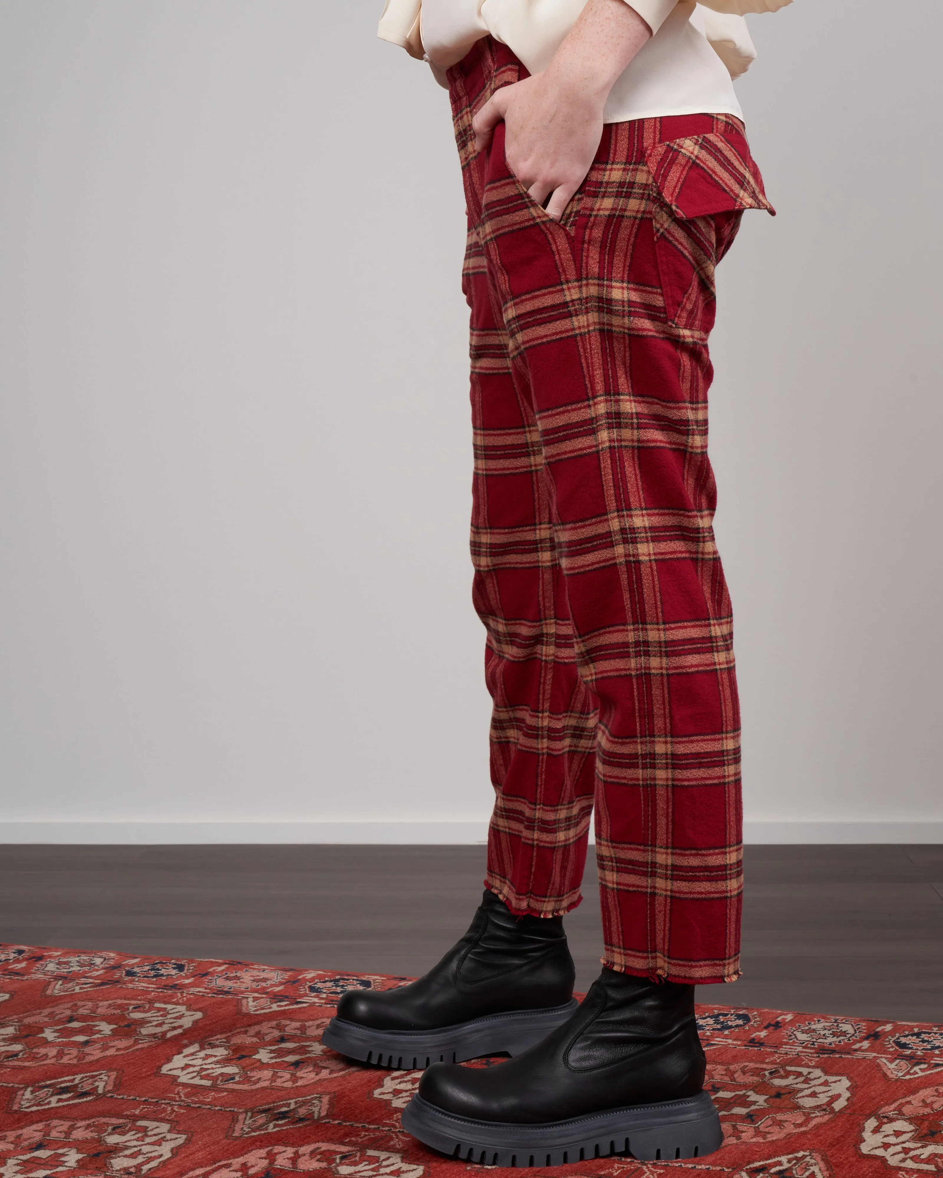 griffin flannel pant - cranberry