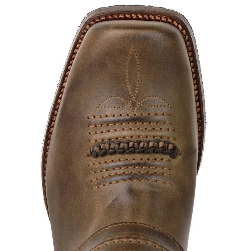 Handcrafted Brown Leather Women's and Men's Biker Boots 02